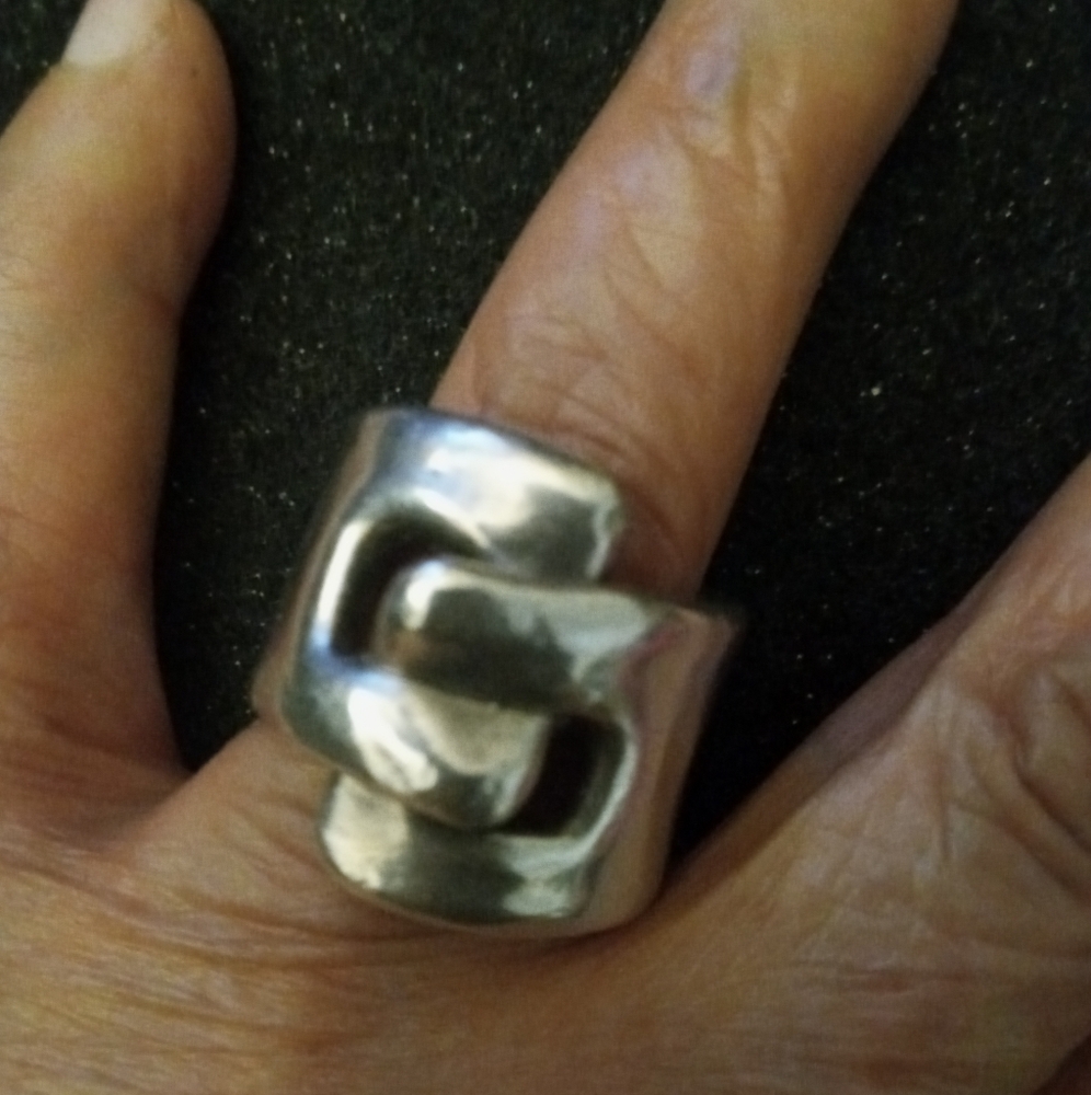 STERLING SILVER ART DECO RING - Picture 8 of 12